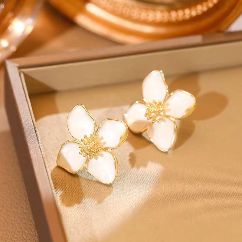 Spring-Summer Enamel Flower Earrings
