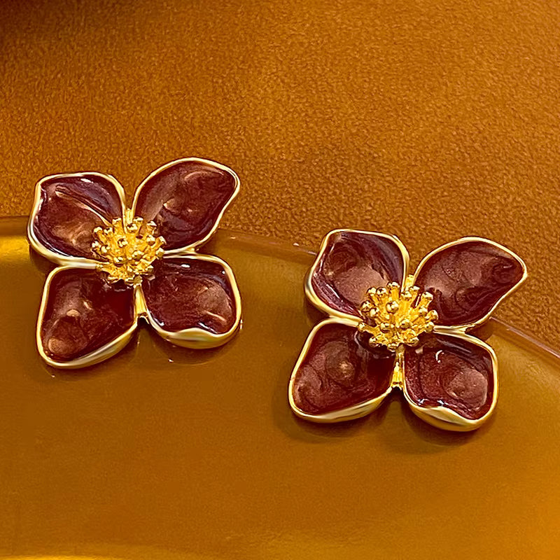 Spring-Summer Enamel Flower Earrings