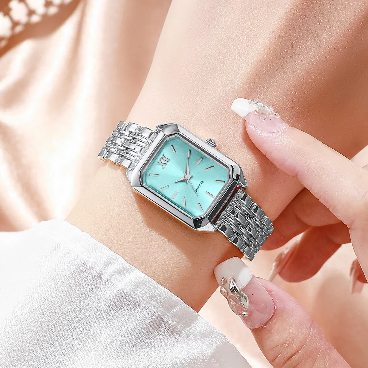 Watch and Bracelet Set with Roman Dial