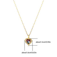 Collar Corazón de Cristal Multicolor
