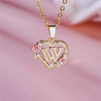 Initial Necklace with Flower Pendant