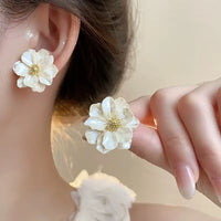 Aretes de Flor Esmaltada Primavera-Verano