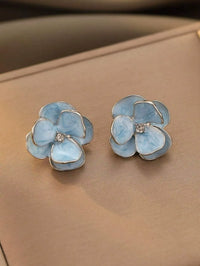 Aretes de Flor Esmaltada Primavera-Verano