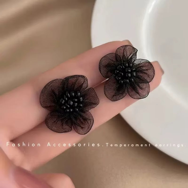 Aretes de Flor Esmaltada Primavera-Verano