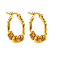 Aretes de Aro Tejido Hueco en Acero Inoxidable