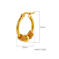 Aretes de Aro Tejido Hueco en Acero Inoxidable