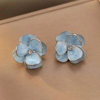 Aretes de Flor Esmaltada Primavera-Verano