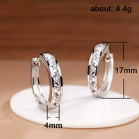 Classic Hoop Earrings with Square Zirconia