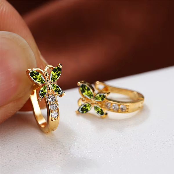 Aretes de Aro Mariposa con Circonita