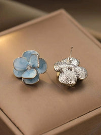 Aretes de Flor Esmaltada Primavera-Verano