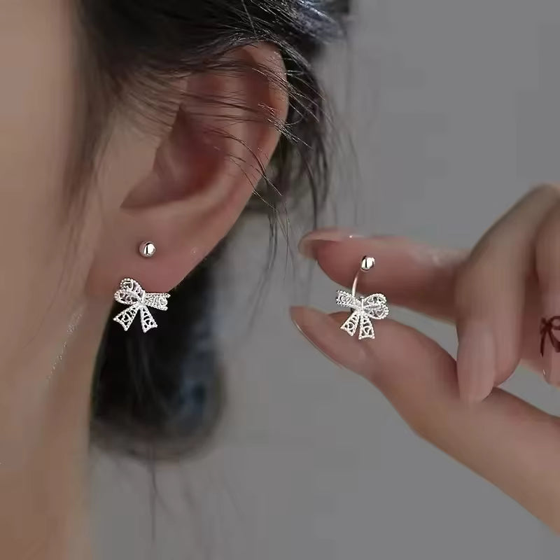 Enamel Petal Drop Earrings with Zircon Tassels