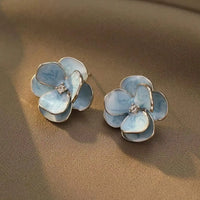Aretes de Flor Esmaltada Primavera-Verano