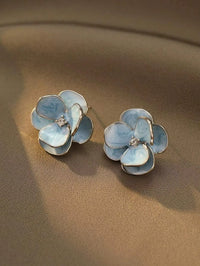Aretes de Flor Esmaltada Primavera-Verano