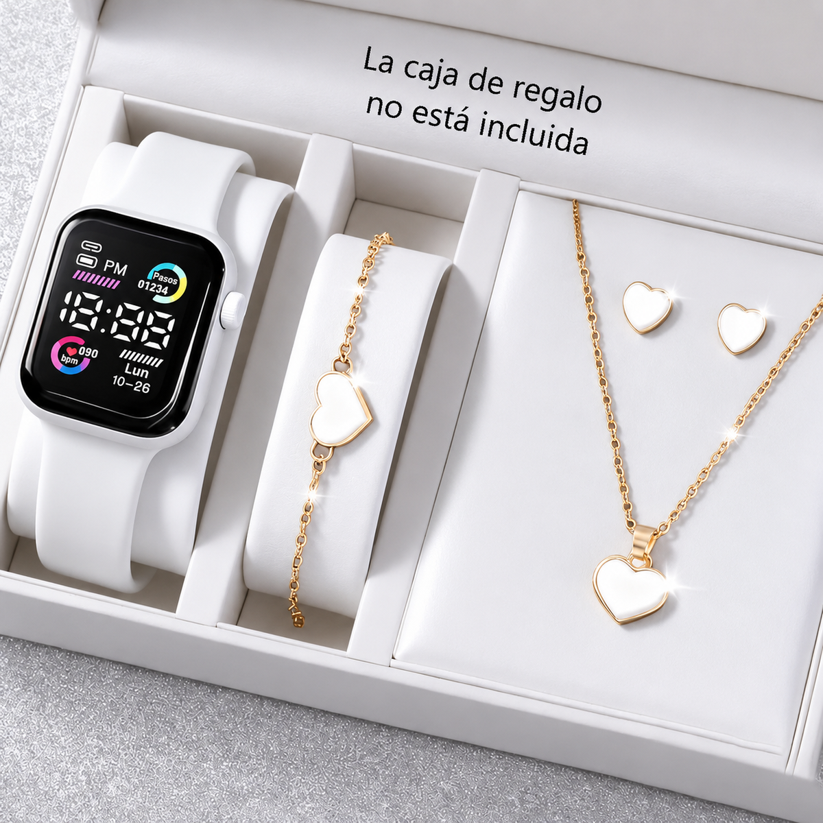 6 Piece Set: Watch, Necklace, Earrings, and Ring