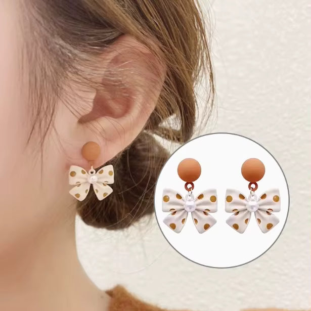 Enamel Petal Drop Earrings with Zircon Tassels