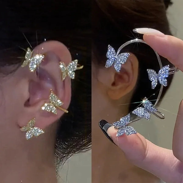 Aretes de Mariposa sin Perforación Estilo Coreano