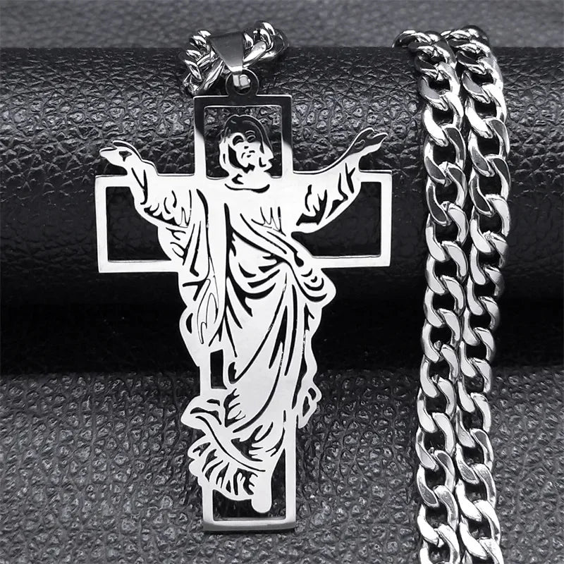 Collar de Cruz Jesús Estilo Hip Hop