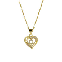 Collar Inicial con Colgante de Corazón de Circonita