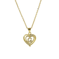 Collar Inicial con Colgante de Corazón de Circonita