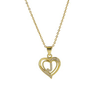 Collar Inicial con Colgante de Corazón de Circonita