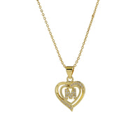 Collar Inicial con Colgante de Corazón de Circonita
