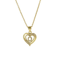 Collar Inicial con Colgante de Corazón de Circonita