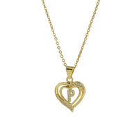 Collar Inicial con Colgante de Corazón de Circonita
