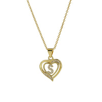 Collar Inicial con Colgante de Corazón de Circonita