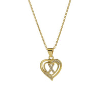 Collar Inicial con Colgante de Corazón de Circonita