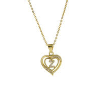 Collar Inicial con Colgante de Corazón de Circonita