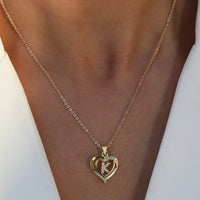 Collar Inicial con Colgante de Corazón de Circonita