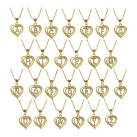 Collar Inicial con Colgante de Corazón de Circonita
