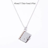 Couple's Heart Book Titanium Steel Necklace