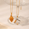 Couple's Heart Book Titanium Steel Necklace