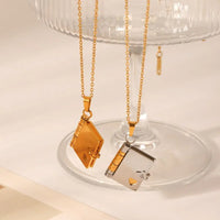 Couple's Heart Book Titanium Steel Necklace