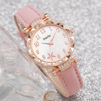 6-Piece Set: Floral Watch with Butterfly