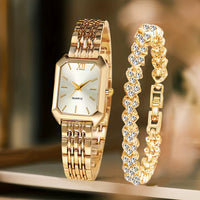 Set de Reloj y Pulsera con Esfera Romana