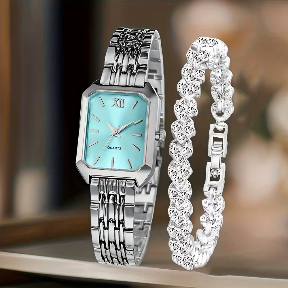 Set de Reloj y Pulsera con Esfera Romana