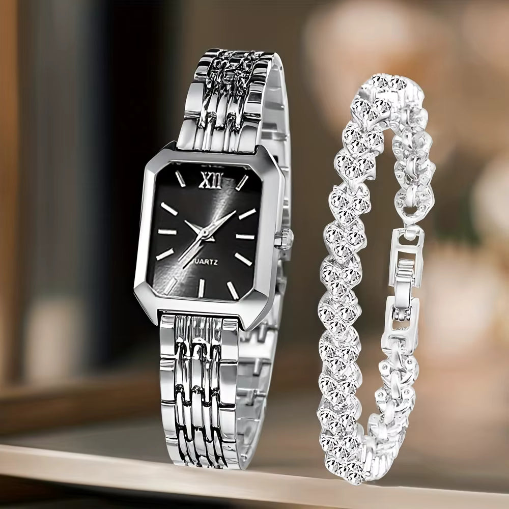 Set de Reloj y Pulsera con Esfera Romana