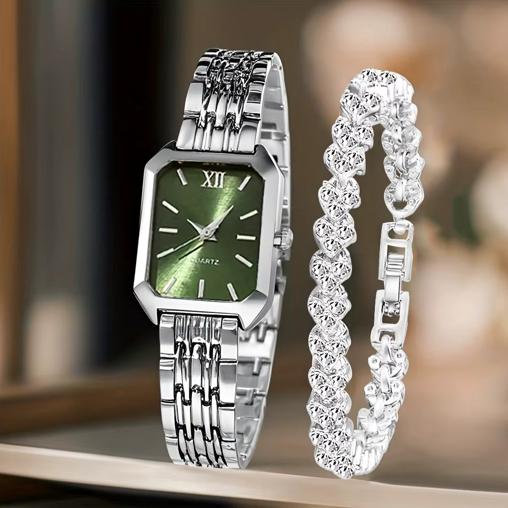 Set de Reloj y Pulsera con Esfera Romana